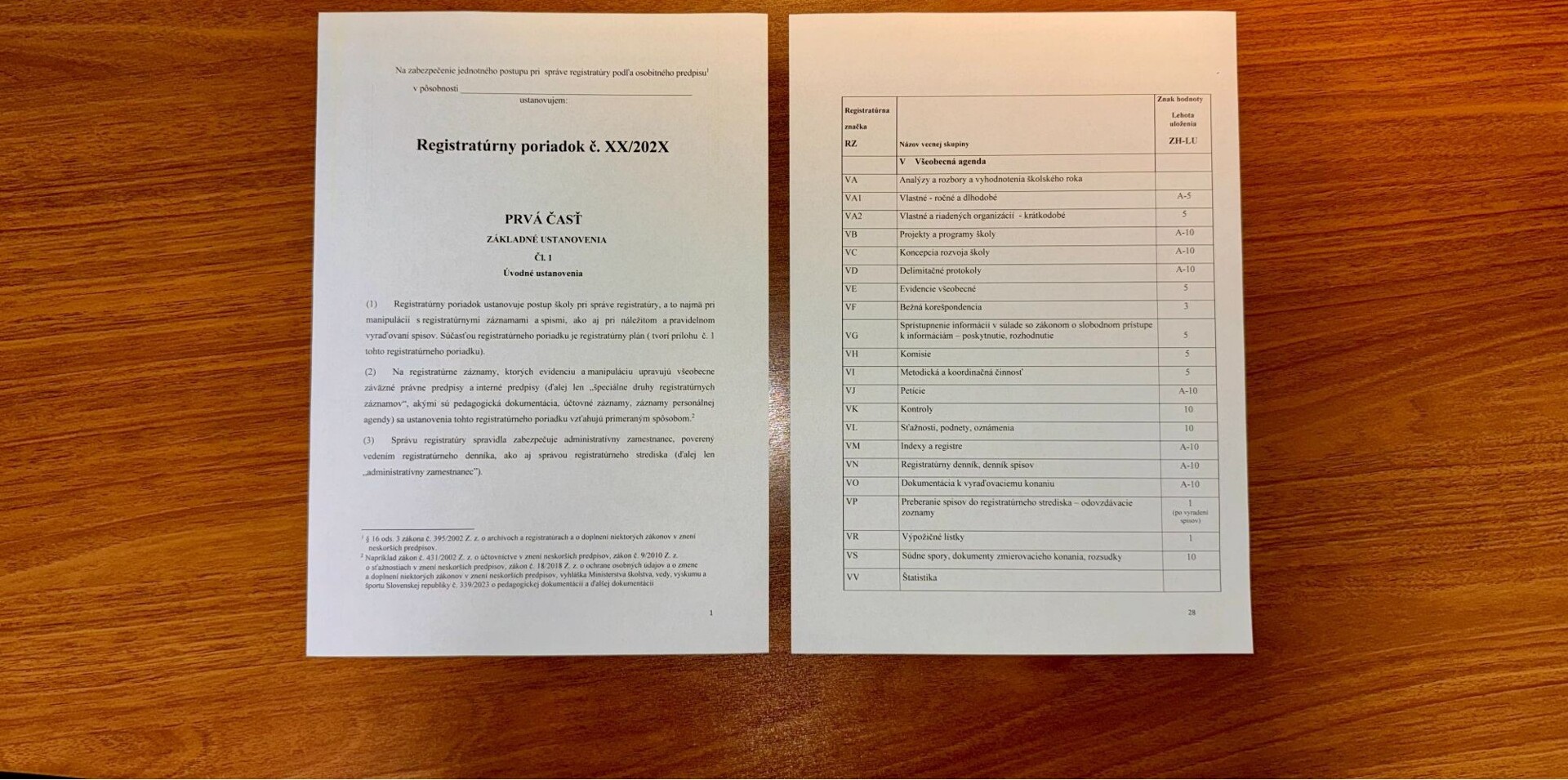 Vypracovanie registratúrneho poriadku a plánu